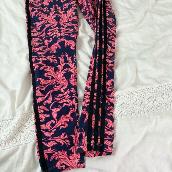 Adidas LARGE Baroque Ornament Leggings Pink Blue Tights - Picture 6 of 8